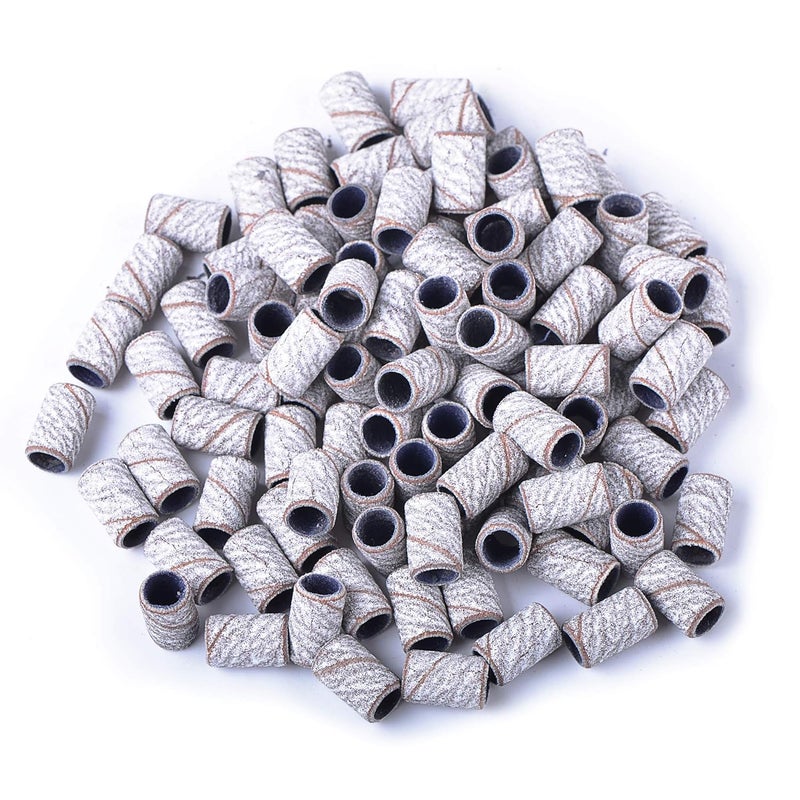 SpeTool 100Pcs Sanding Ring Bands 150 Grinding Polisher,Professional Nail Sanding Band for Sanding Bit,Manicure Tools for Nail Drill Files, Gel Nail Removing, and Nail Drill Machine (Zebra)