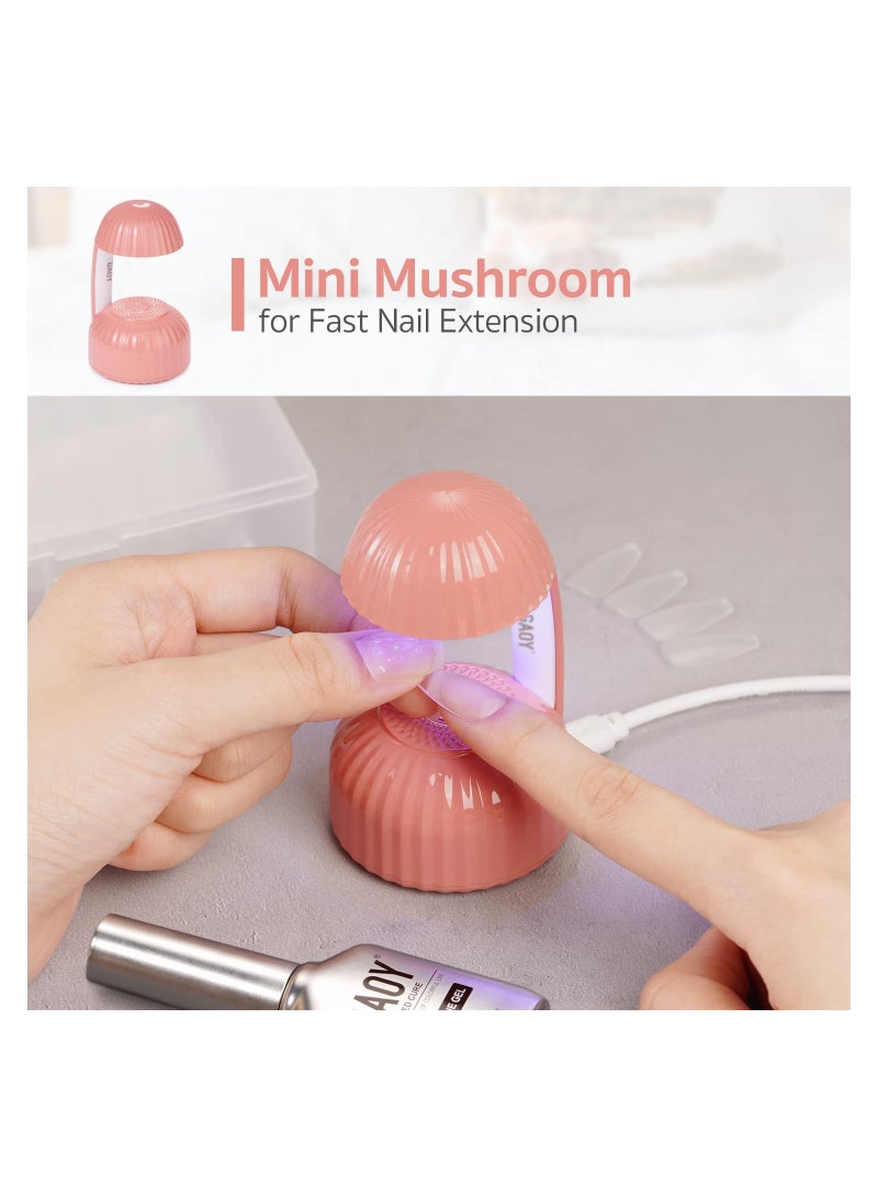SYOSI Portable UV Nail Lamp, Mini UV Light for Gel Nails Mushroom LED Nail Lamp USB Nail Dryer Fast Curing Nail Light LED Nail Dryer UV Light USB Powered Nail Dryer for Gel Nails Fast Curing, Pink - Image 3