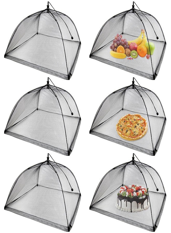 Inn Diary Food Tent Covers 6PC Pop-Up Mesh Food Covers 17"x17" Black Food Tents for Picnics,Outdoors,Parties,BBQ,Reusable and Collapsible - Image 1