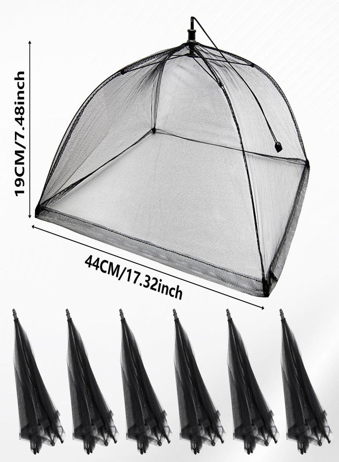 Inn Diary Food Tent Covers 6PC Pop-Up Mesh Food Covers 17"x17" Black Food Tents for Picnics,Outdoors,Parties,BBQ,Reusable and Collapsible - Image 2