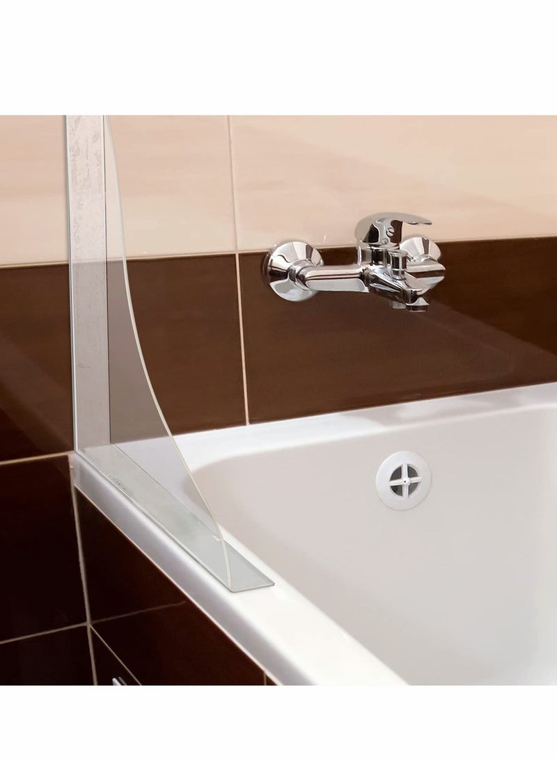 SYOSI Splash Guard for Bathtub Acrylic Bath Tub Splash Guards Material Edge Guard Transparent Shower Water Blocker for Bathroom Restroom 8.2 X 7.2 Inch with 2 Clips (2 Rolls of Tape)  - Image 2