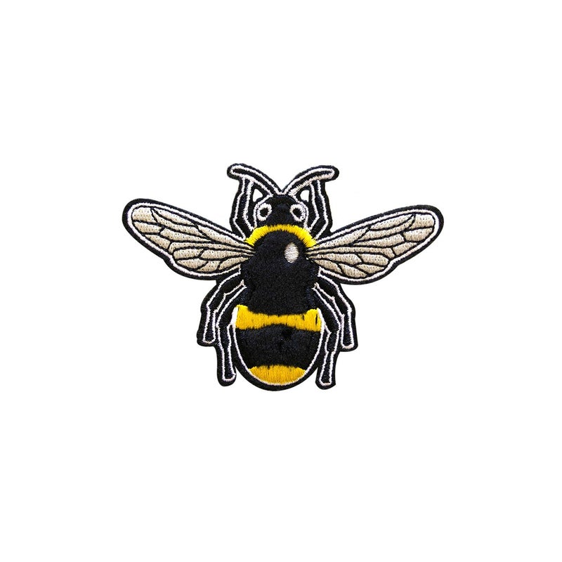 Patchettes FabStix Buzzy The Bumble Bee Iron on Patch or Sticker Applique for Kids Womens Mens Clothing Jeans Jacket Caps Bags Lapel Medical Grade and Latex Free 