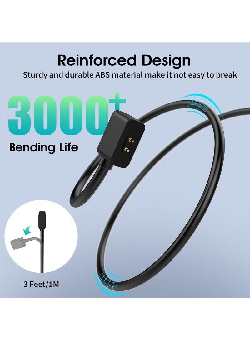 Charger Cable Compatible with Xiaomi MI Band 9/9 Pro,Mi Band 8/8 Pro,Redmi Watch 5/5 Lite/5 Active,Redmi Watch 4/4 Lite/4 Active,Redmi Watch 3/3 Lite/3 Active,Magnetic USB Charging Cable 3.3Ft/1M - Image 3