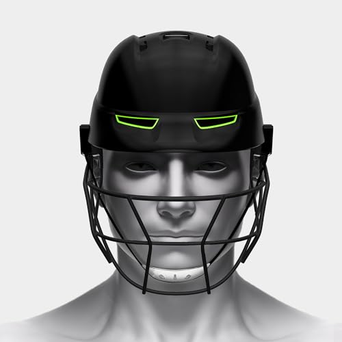 moonwalkr Mind 2.0 Cricket Helmet Head Guard for (58-61) CM Head Size Protective Gear with 30 Air Vents, Impact Resistant up to 100 mph Batting Cricket Helmet (Medium, Black) - Image 4