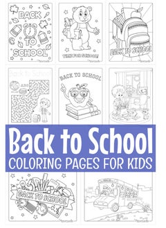 Back to school, 8 Coloring,  Cards, Color Me Joyful, Printed,  Cardboard material for Kids, Adult, DIY, Crafts, Grandchildren, Assortment Pack