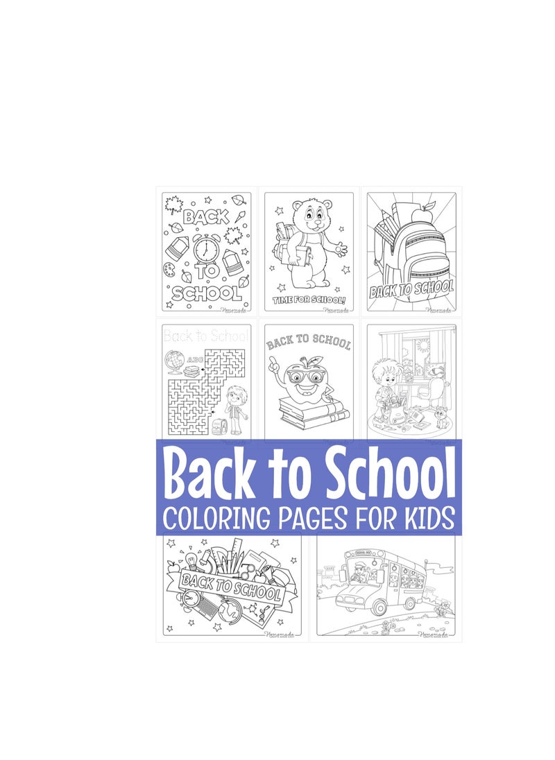 Generic - Back to school, 8 Coloring,  Cards, Color Me Joyful, Printed,  Cardboard material for Kids, Adult, DIY, Crafts, Grandchildren, Assortment Pack - Image 1