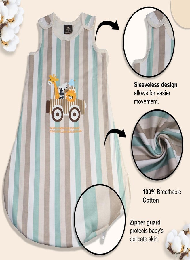 Adhigams Baby Sleeping Bag 0-6 Months | Soft Cotton Sleep Sack with 2-Way Zipper | Arms-Free Wearable Blanket for Newborns - Image 5