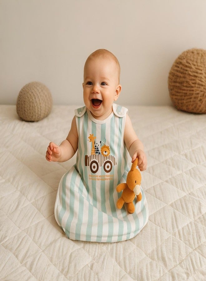 Adhigams Baby Sleeping Bag 0-6 Months | Soft Cotton Sleep Sack with 2-Way Zipper | Arms-Free Wearable Blanket for Newborns - Image 2