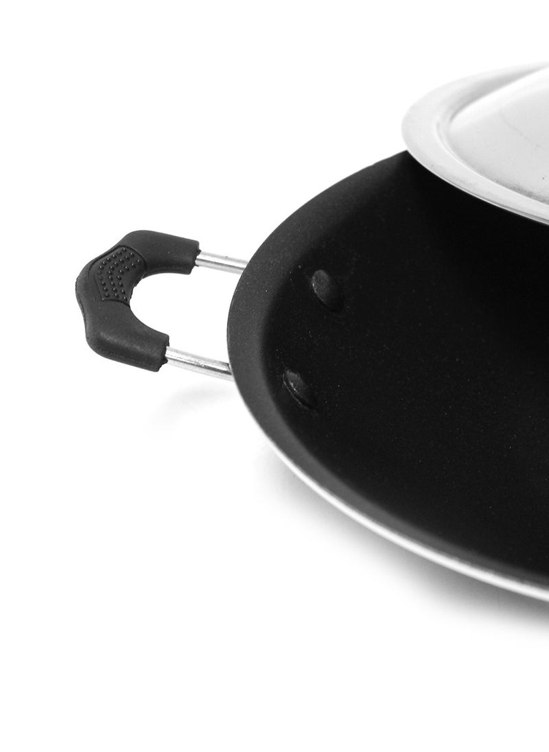 Appachatti Non Stick Appam pan Stainless Steel Lid and Cool Touch Handle 23CM
