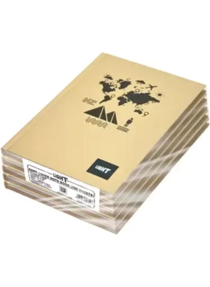 Light Light Hard Cover Notebook, Pack of 5 Pieces, Single Line, 9x7 Inch,100 Sheets - LINB971805 