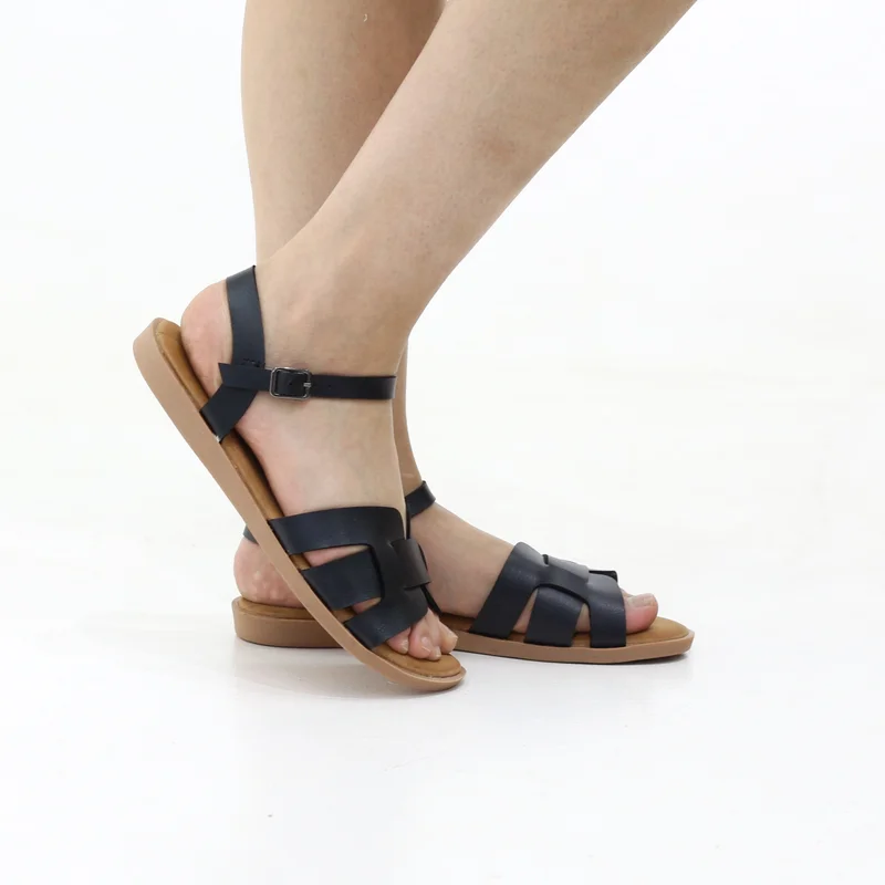 لاماراباريس THONA PU LEATHER SANDAL WITH ANKLE STRAP