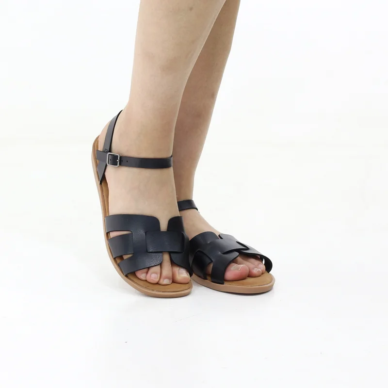 لاماراباريس THONA PU LEATHER SANDAL WITH ANKLE STRAP