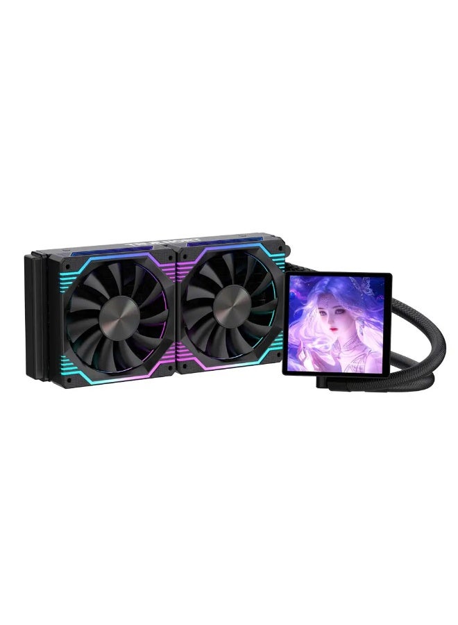 Truenort 240D ARGB High-Performance Liquid CPU Cooler – 240mm Dual-Fan Water Cooling System with Customizable ARGB Lighting, Compatible with Intel and AMD Processors, Sleek Design for Superior Cooling Efficiency and Stable Performance in High-End Systems Black - Image 1