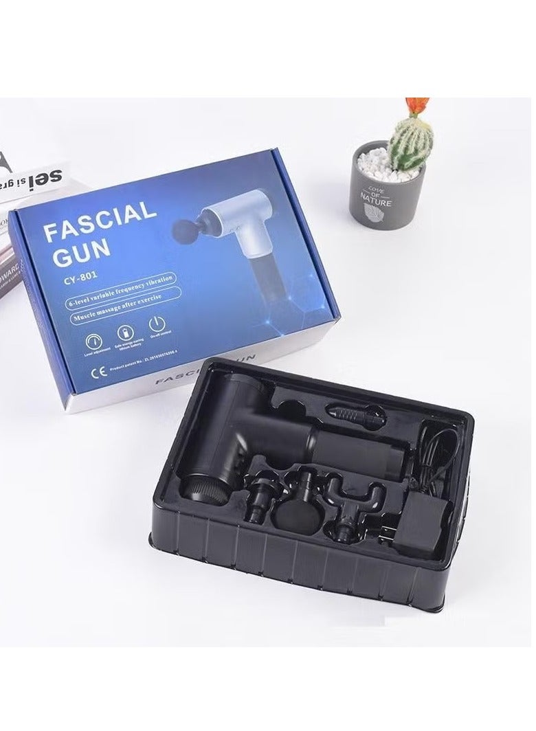 Fascial Gun Muscle Massager CY-801 Silver Black - Image 2