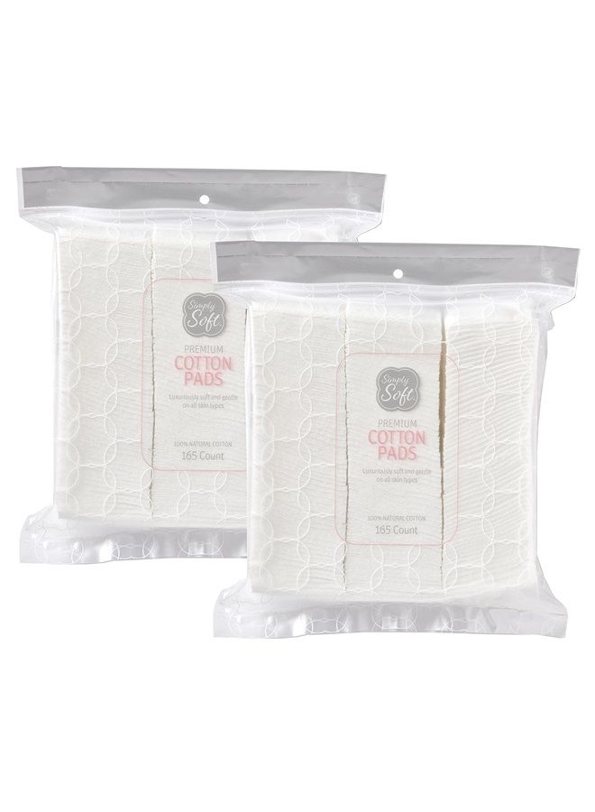 Simply Soft Premium Cotton Pads, 100% Natural and Lint-Free Cotton, Hypoallergenic (330 Count) - Image 1