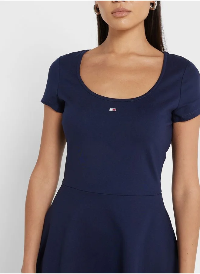 TOMMY JEANS Knitted Tiered Dress