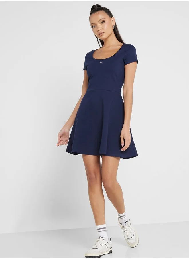 TOMMY JEANS Knitted Tiered Dress