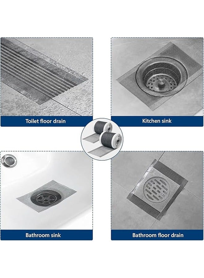 ملصقات تصفية الشعر ذاتية اللصق، ملصقات غسيل غسيل ذاتية اللصق ماسك الشعر، ملصقات مطبخ مجاري الصرف مع مجرفة تنظيف، حوض مطبخ الحمام -7CM*10M - Image 2