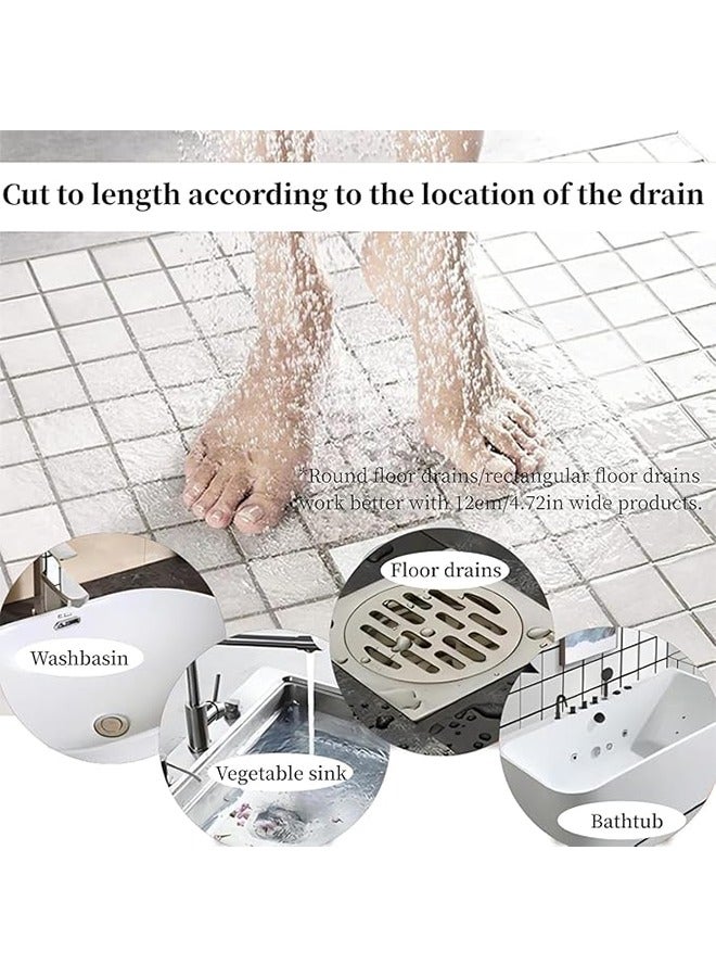 ملصقات تصفية الشعر ذاتية اللصق، ملصقات غسيل غسيل ذاتية اللصق ماسك الشعر، ملصقات مطبخ مجاري الصرف مع مجرفة تنظيف، حوض مطبخ الحمام -7CM*10M - Image 5