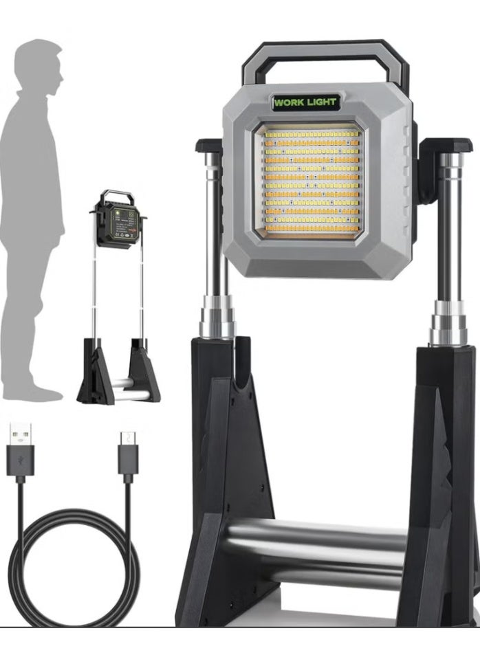 ELTRAZONE Rechargeable LED Work Light with Adjustable Stand – Portable Construction Floodlight with USB & Mobile Phone Charging, Heavy-Duty Work Lamp for Workshop, Garage, Camping & Emergency Lighting - Image 1
