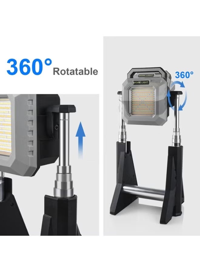 ELTRAZONE Rechargeable LED Work Light with Adjustable Stand – Portable Construction Floodlight with USB & Mobile Phone Charging, Heavy-Duty Work Lamp for Workshop, Garage, Camping & Emergency Lighting - Image 5