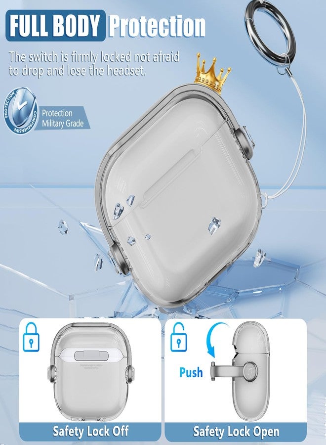Wowwat AirPods 4 Case, Clear Black, Soft Case with Locking Mechanism, Protects During Daily Use & Transit, Compatible with AirPods 4 (2024) - Image 4
