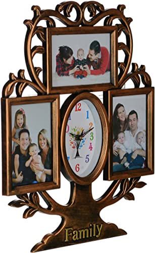 Harbour Analog Latest Stylish New Models Wall Clock with Photo Frames for Home Living Room Hall Bedroom (Size Height 44 CM X Width 34 CM)- Home Decor Big Size Wall Clock WL 715 LBH 3 - Image 2