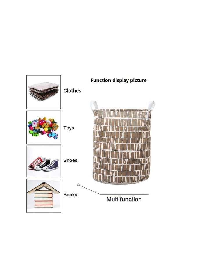 DEO KING Foldable Lattice Clothes Basket Brown 40*35cm - Image 4