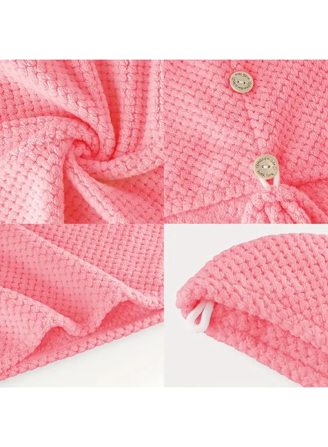 Large Super Absorbent Quick Dry Hair Towel Wrap 2 Pack Pink Microfiber Anti Frizz - Image 5