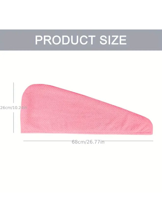 Large Super Absorbent Quick Dry Hair Towel Wrap 2 Pack Pink Microfiber Anti Frizz - Image 3