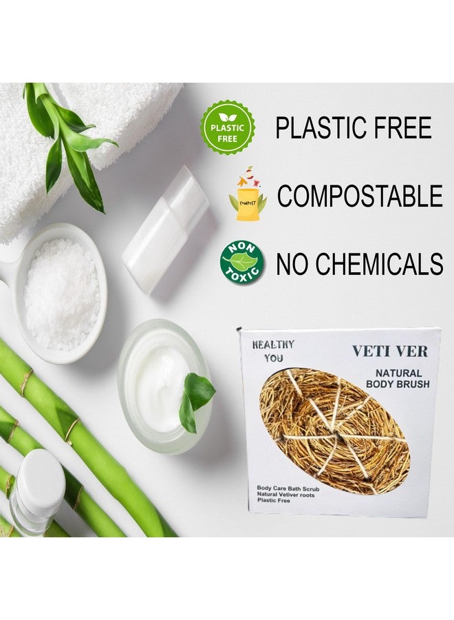 HEALTHY YOU VETIVER BATH BRUSH LOOFAH - NATURAL EXFOLIATING BATH SUPPLIES - FRAGRANT - Image 5