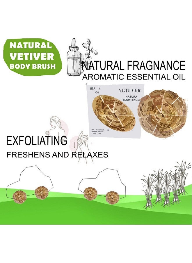 HEALTHY YOU VETIVER BATH BRUSH LOOFAH - NATURAL EXFOLIATING BATH SUPPLIES - FRAGRANT - Image 3
