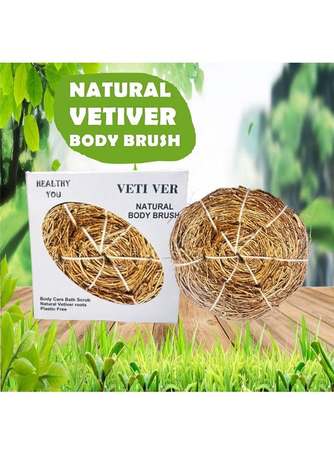 HEALTHY YOU VETIVER BATH BRUSH LOOFAH - NATURAL EXFOLIATING BATH SUPPLIES - FRAGRANT - Image 2