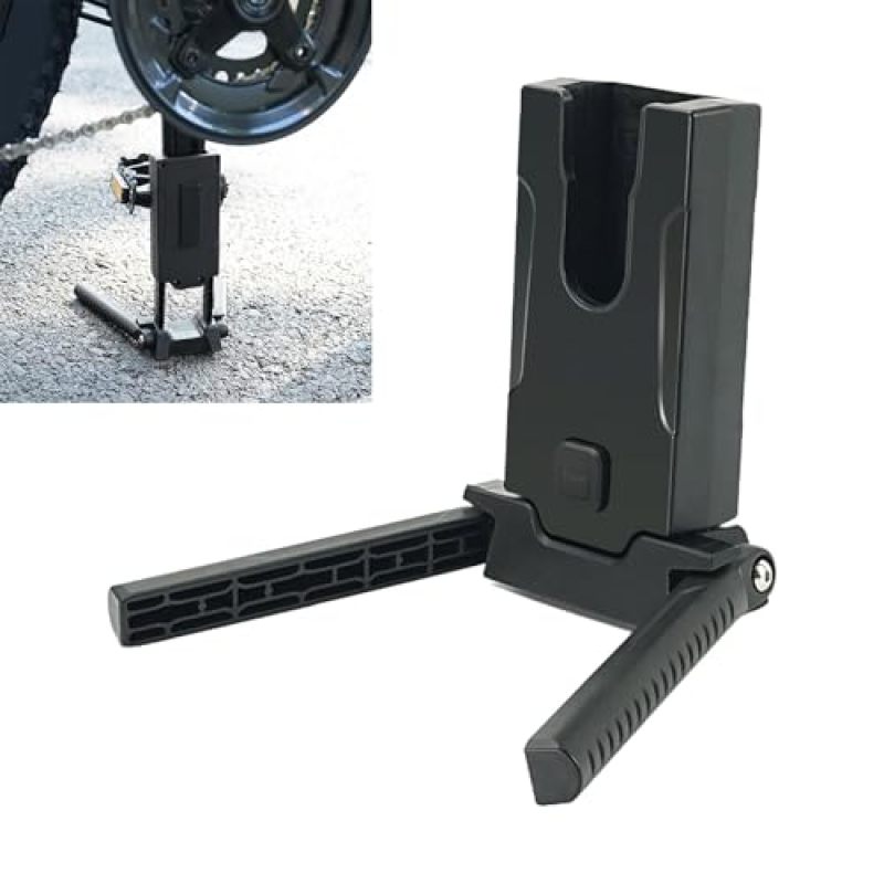 Bike Parking Rack: Black Adjustable Crank, All-Terrain Stable Support - Portable Lightweight Plastic, Bicycle Stand for Roadside Stops Home Garage Storage - Image 2