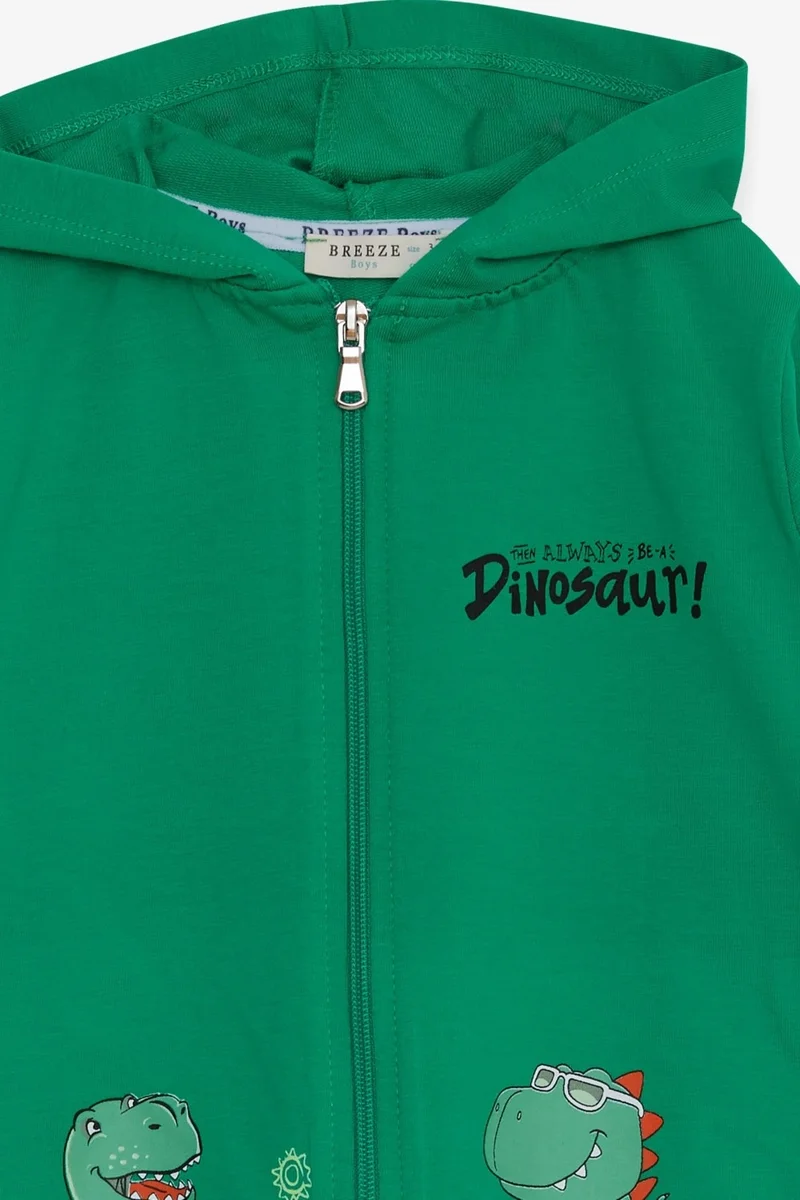 بريز Boy's Cardigan Skateboard Dinosaur Printed 1-4 Years, Green