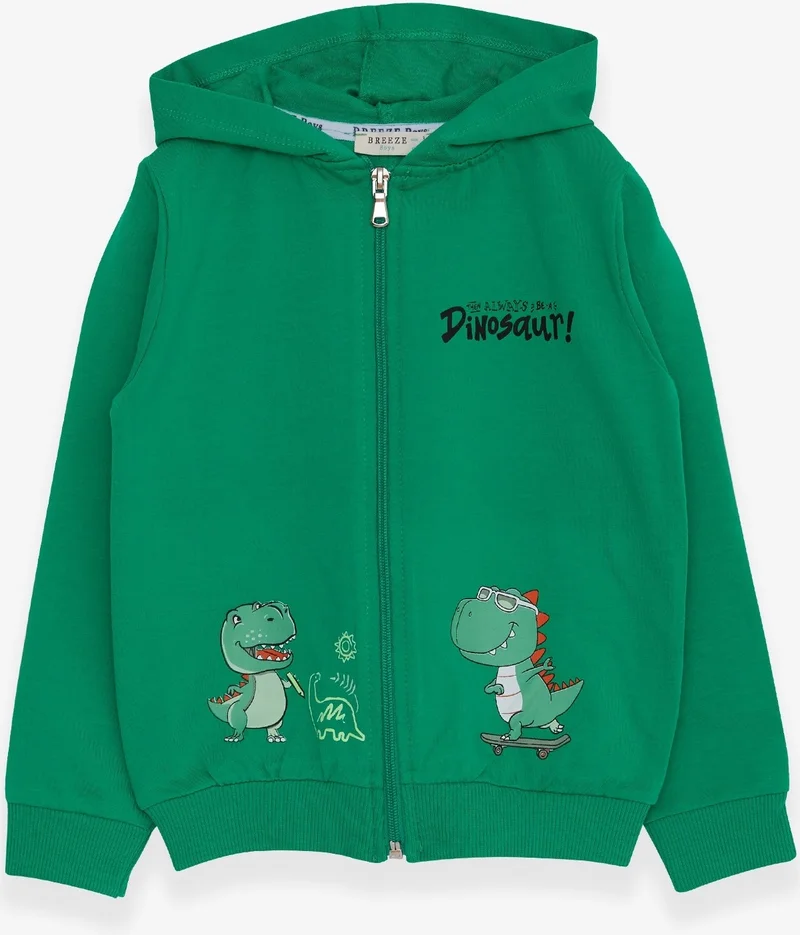 بريز Boy's Cardigan Skateboard Dinosaur Printed 1-4 Years, Green