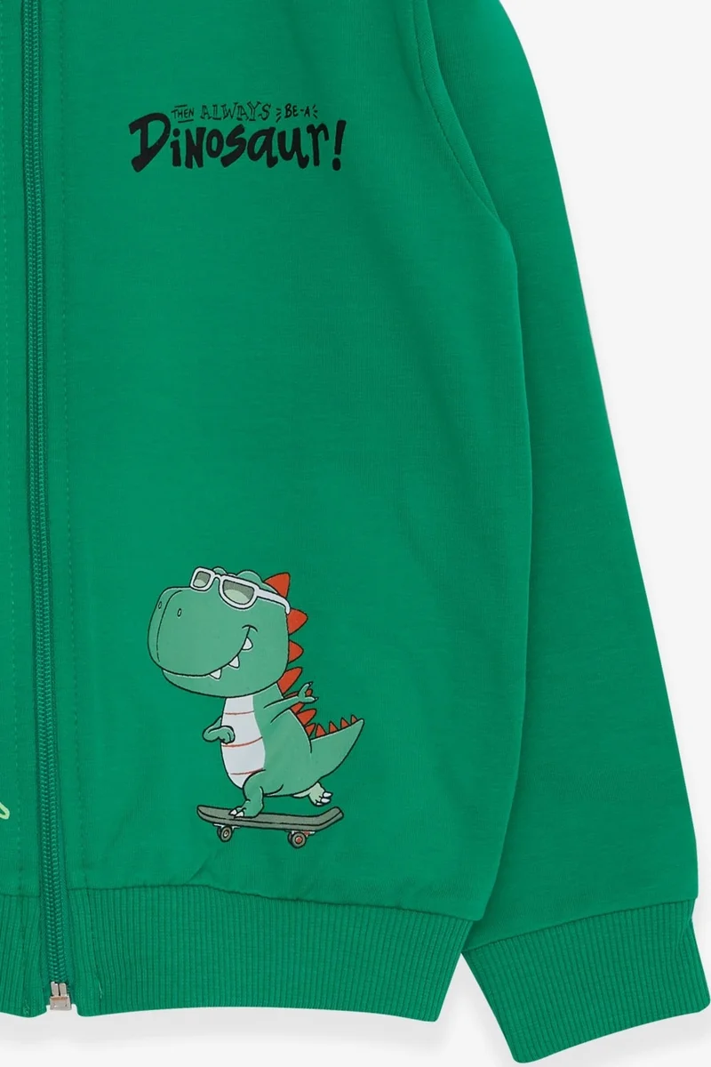 بريز Boy's Cardigan Skateboard Dinosaur Printed 1-4 Years, Green