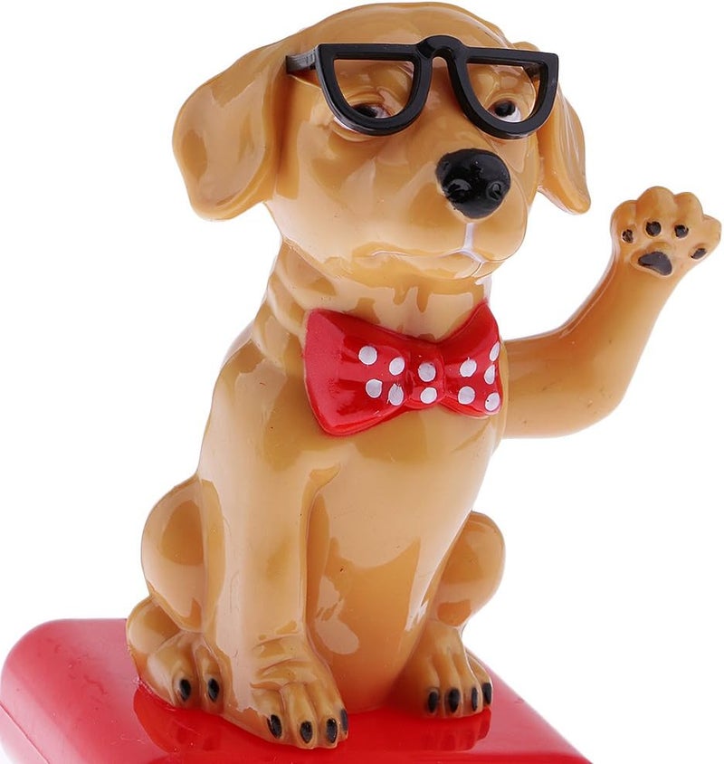 klarako Solar Powered Dancing Solar Powered Toy Car Home Dancer Bobble Toy Yellow Waving Dog - Image 3