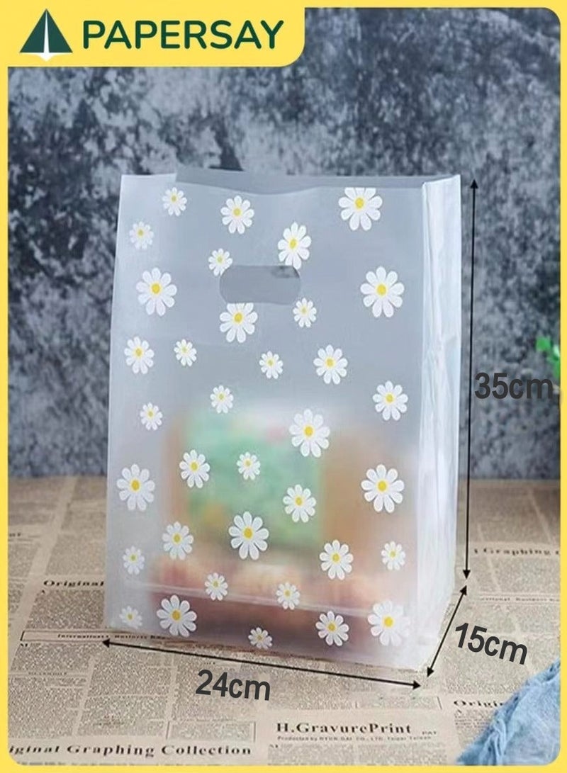  طائرة ورقية 50 قطعة من الأكياس الشفافة القابلة لإعادة الاستخدام للهدايا والتوزيعات المزينة بالورود، أكياس الطعام، أكياس شفافة، أكياس الزهور، شفافة 24×35cm - Image 2