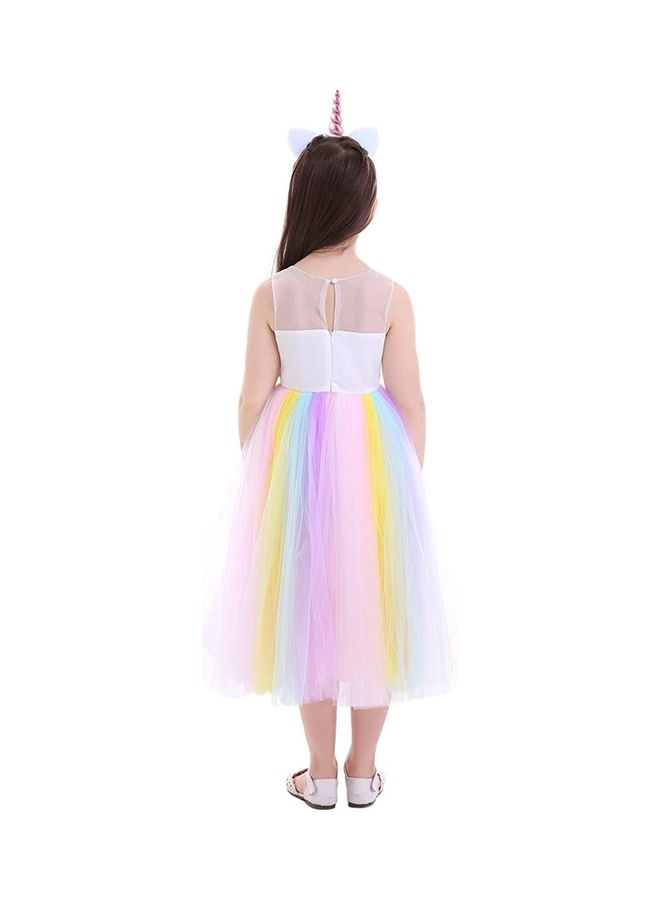 NIBEMINENT Princess Party Dress With Headband 140cm - Image 2
