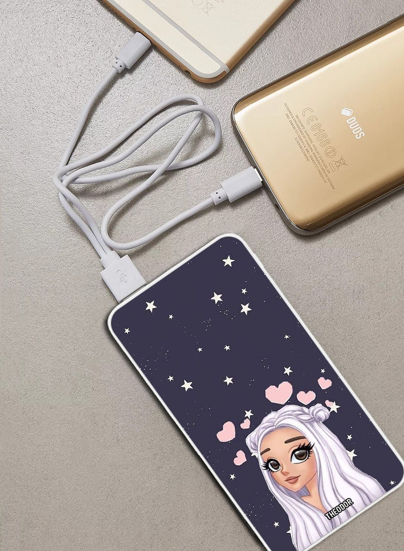 Theodor 10,000 mAh Super Fast Charging Ultra Compact Power Bank with Quick Charge & Power Delivery, Portable Charger For iPhone and Android Love Star Background - Image 2