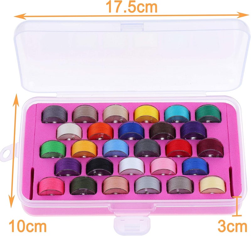 New brothread 28 قطعة خيوط بوبين مسبقة اللف بألوان متنوعة 60S/2 (90WT) بحجم A SA156 لآلات التطريز والخياطة، خيوط تطريز وخياطة DIY، خيوط بوليستر ناعمة الملمس - Image 2