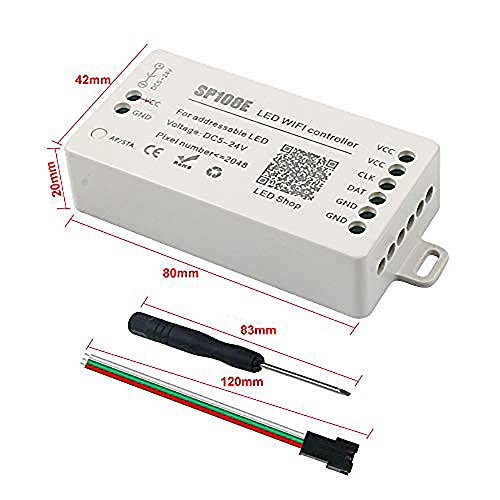RGBZONE SP108E WiFi LED Controller, Smart APP Control, DC5V/12V/24V WS2812B WS2811 WS2815 WS2801 SK6812-RGBW WS2813 SK9822 etc Almost LED Strip Module Light - Image 2