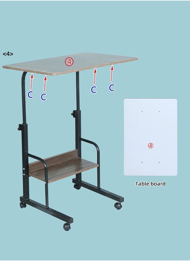 Laptop Table Desk Mobile Sofa Side Table Height Adjustable Computer Workstation Rolling Bedside Desk for Bedroom Living Room Office 80 X 40cm
