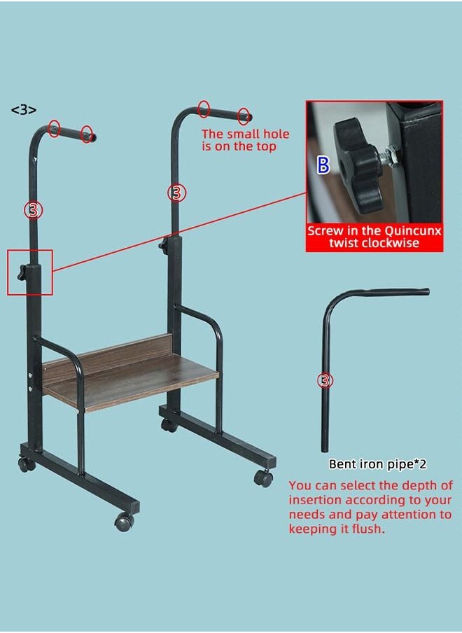 Laptop Table Desk Mobile Sofa Side Table Height Adjustable Computer Workstation Rolling Bedside Desk for Bedroom Living Room Office 80 X 40cm