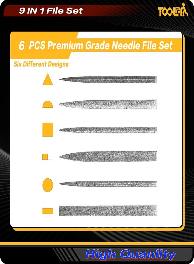 TOOLAN: 8-In-1 Needle File & Saw Set With Storage box, 6 pcs Small Diamond Files, for Metal, Jewlers, Wood, Leather and Plastic, Ergonomic Designed Handle With Quick Change Mechanism. - Image 5