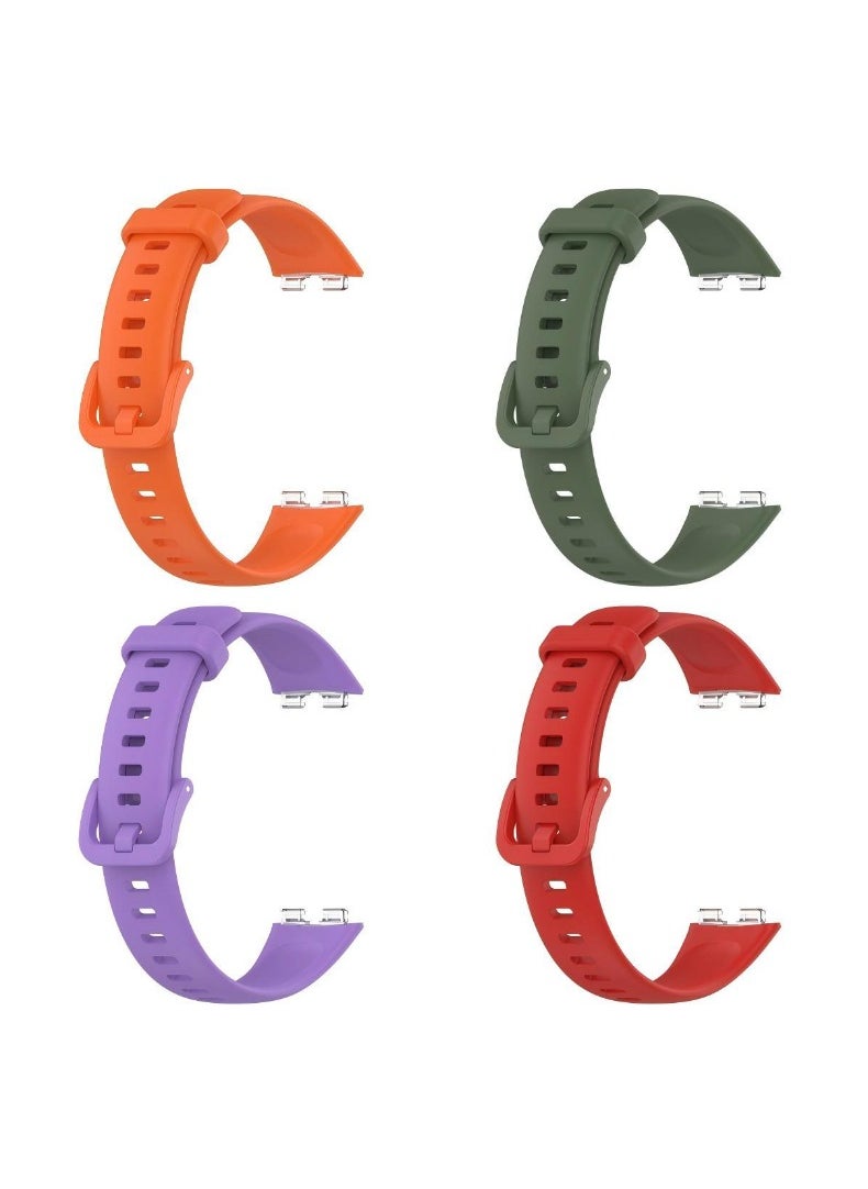 HW 4Pcs Silicone Watchband For Huawei Band 8 Huawei Band 9 Strap SmartWatch WristbandBracelet Wriststrap Sport Replacement  - Image 1
