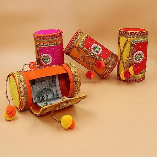 JAIPUR ACE Decorative Cash Box, Shagun Box, Gift Box, Jewellery Box,Bangel Box, Money Box Envelop Wedding Gift Assorted Color (Pack of 8) - Image 1