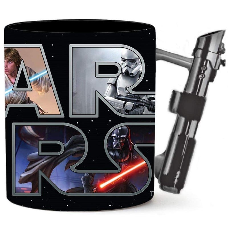 Silver Buffalo Star Wars Lightsaber Sculpted Handle Ceramic Mug, 20 Ounces - Image 1