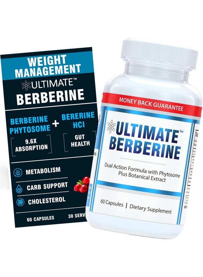 Ultimate Berberine Phytosome for Healthy Weight Management - 9.6X Absorption with Dual Action Formula - For Metabolism, Gut Health, Immunity & Cholesterol Support - 1000mg Clinically Proven Supplement - Image 1